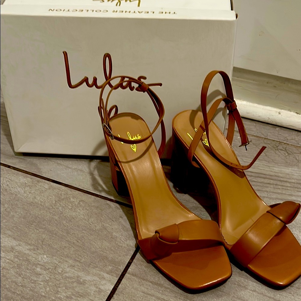 Lulu's Brown Block Heel Sandals